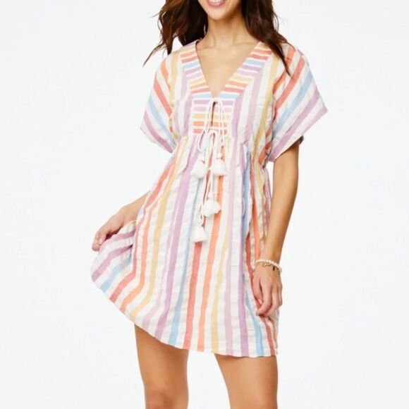 Roller Rabbit Dresses & Skirts - Roller Rabbit Rainbow Striped Nettie Caftan XS